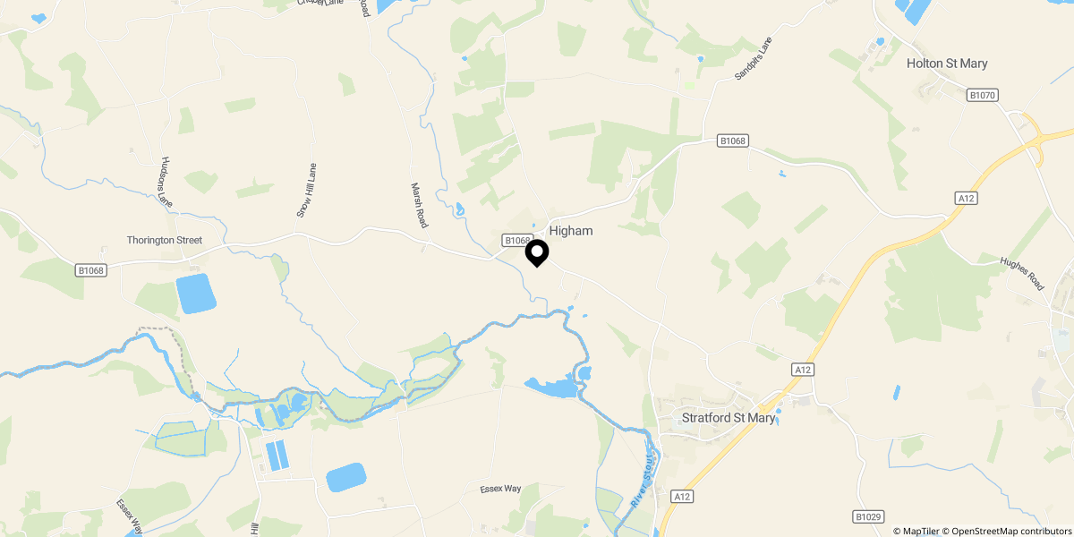 Approximate location of Higham, Colchester, CO7 6JY