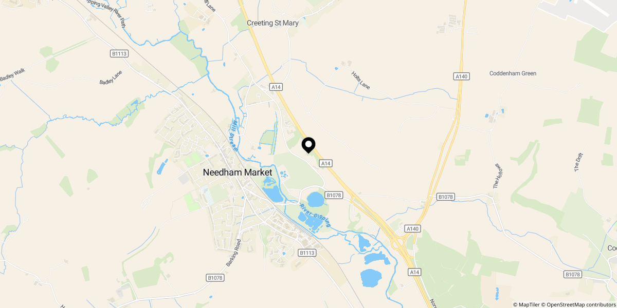 Approximate location of Creeting St Mary, Ipswich, Suffolk, IP6 8NH