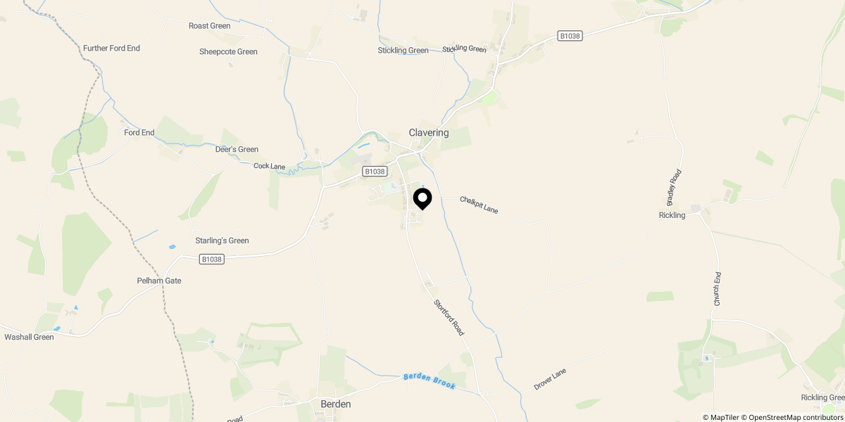 Approximate location of Barlee Close, Clavering, Saffron Walden, CB11 4SN