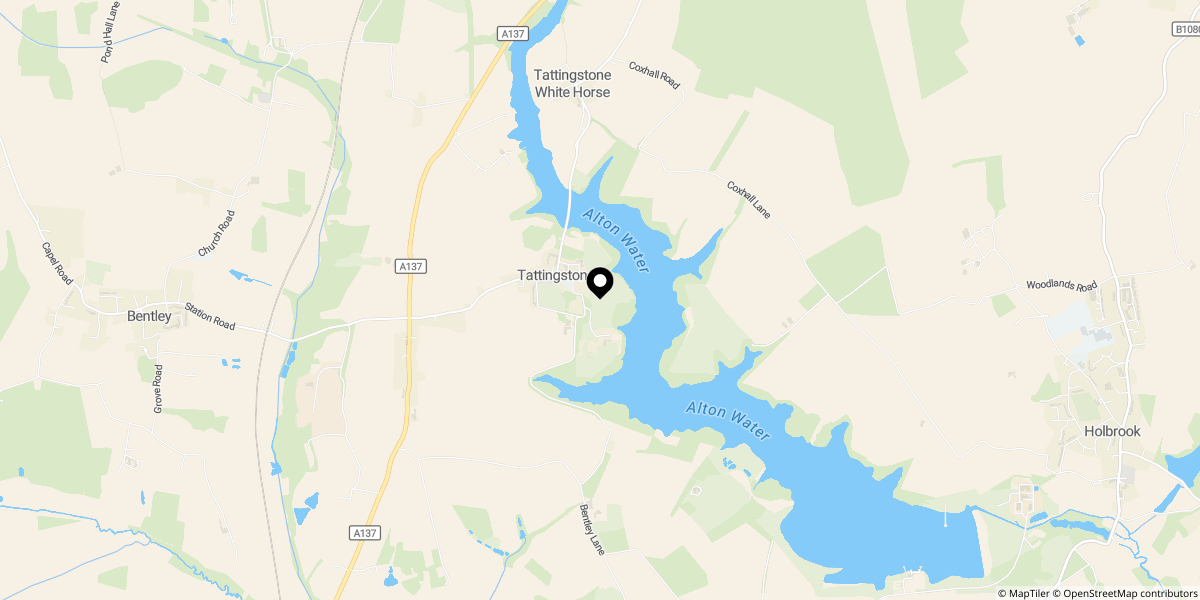 Approximate location of The Close, Tattingstone, Ipswich, IP9 2PD