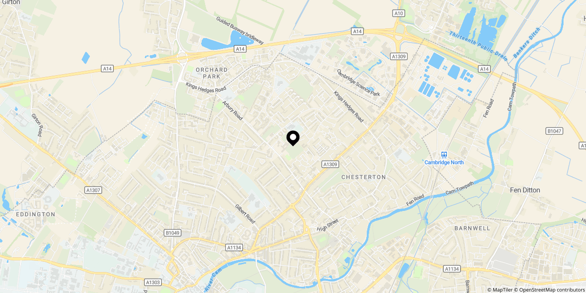 Approximate location of Hawkins Road, Cambridge, CB4 2RD