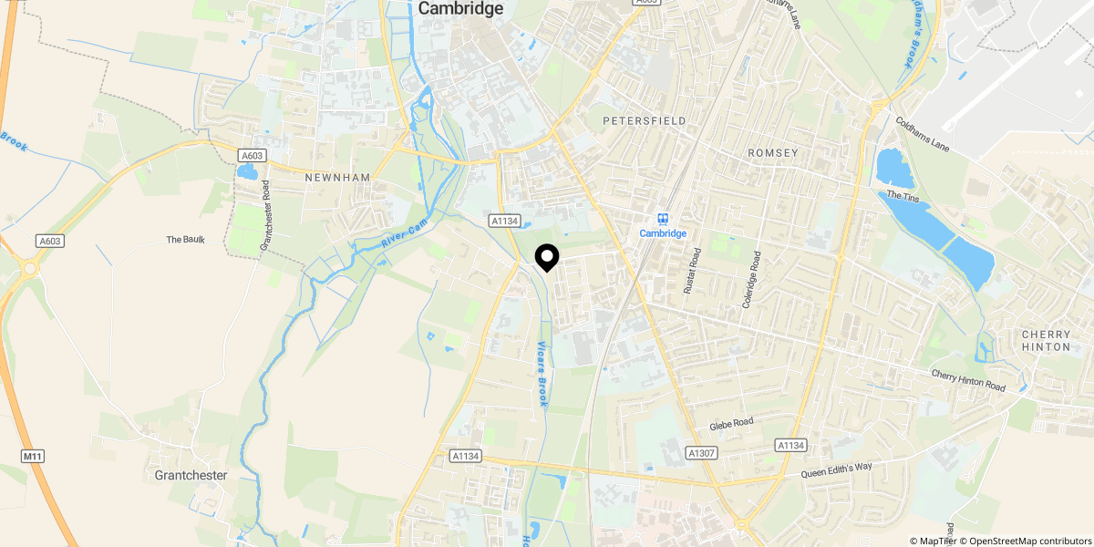 Approximate location of Aberdeen Avenue, Cambridge, CB2 8DL