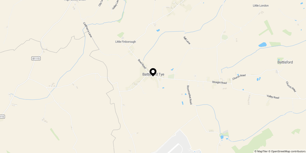 Approximate location of Straight Road, Battisford, Stowmarket, IP14 2NB