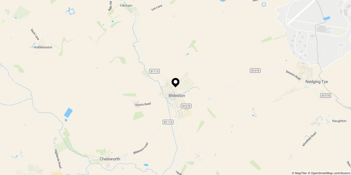Approximate location of Chapel Street, Bildeston, Ipswich, IP7 7EP