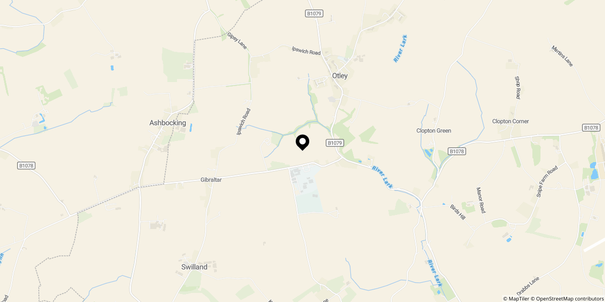 Approximate location of Swilland Road, Otley, Ipswich, IP6 9NE