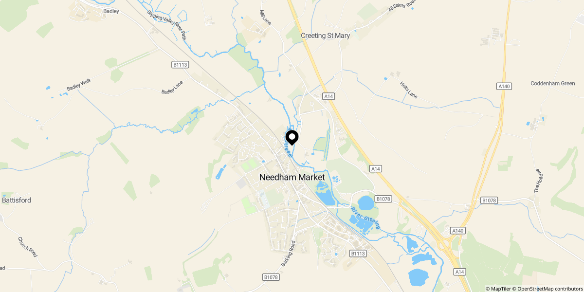 Approximate location of High Street, Needham Market