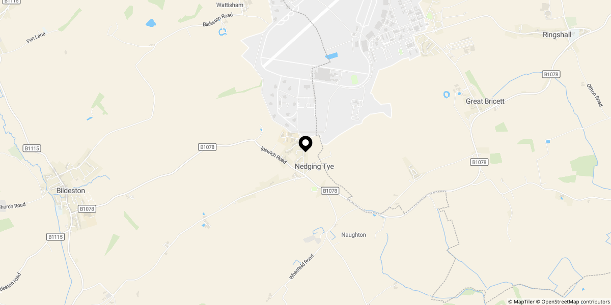 Approximate location of Crowcroft Road, Nedging Tye, Ipswich, IP7 7HR