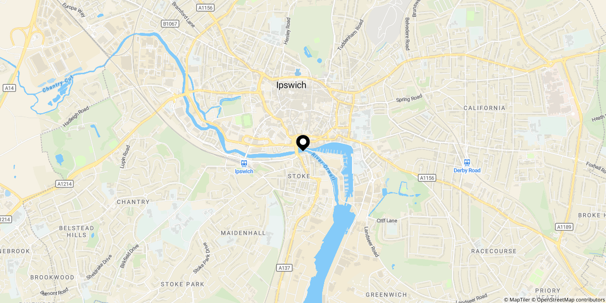 Approximate location of Residential Development Site, Dock Street, Ipswich