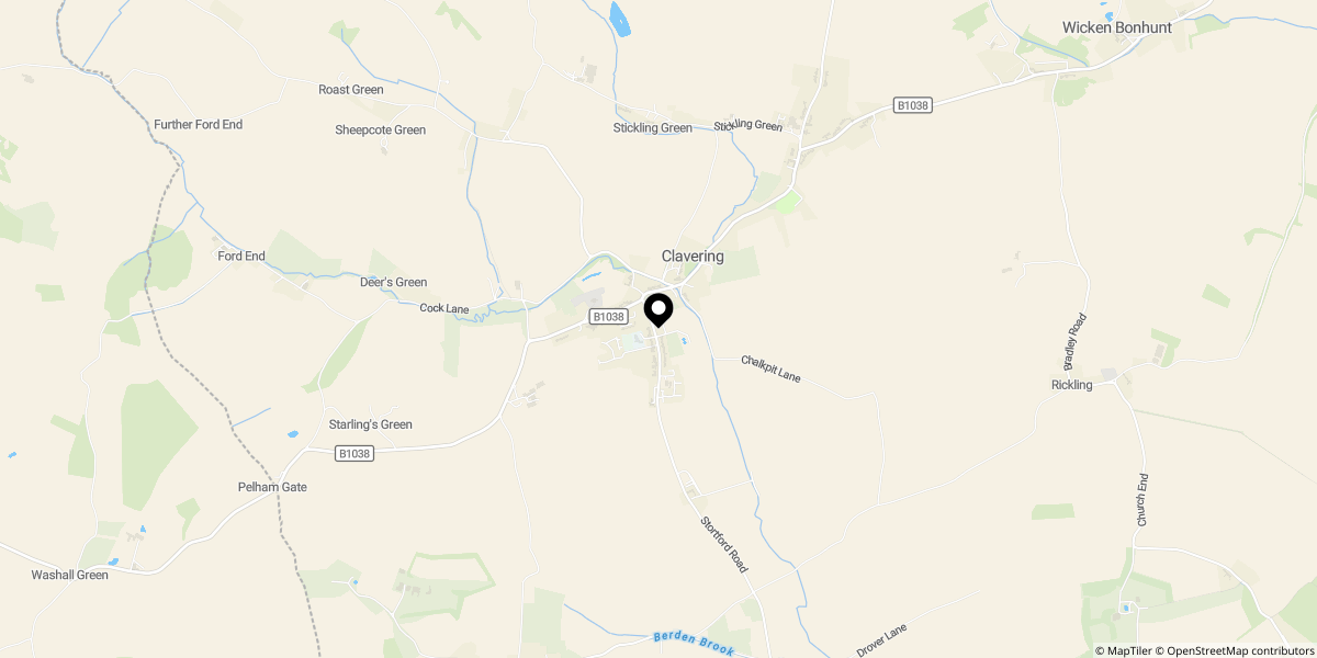 Approximate location of Skeins Way, Clavering, CB11 4PH