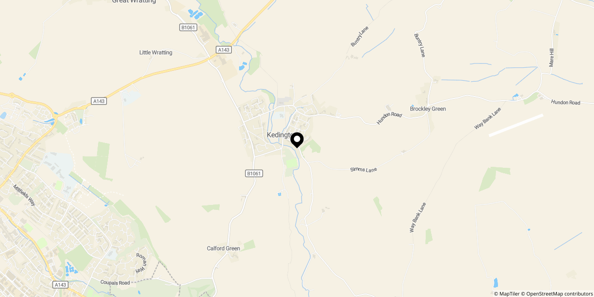 Approximate location of Rectory Road, Kedington, Haverhill, CB9 7QL